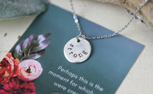 Load image into Gallery viewer, Strong Hand Stamped Scripture Necklace: Silver