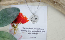 Load image into Gallery viewer, Protect Hand Stamped Scripture Necklace: Silver