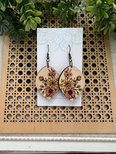 Load image into Gallery viewer, Floral bouquet hand painted lightweight wood earring
