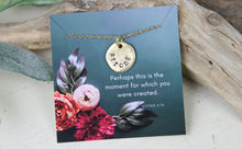 Load image into Gallery viewer, Strong Hand Stamped Scripture Necklace: Gold
