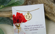 Load image into Gallery viewer, Protect Hand Stamped Scripture Necklace: Gold
