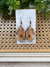 Load image into Gallery viewer, Guitar music wood layered lightweight hand painted earring
