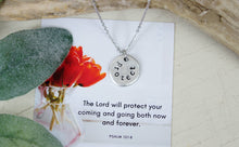 Load image into Gallery viewer, Protect Hand Stamped Scripture Necklace: Gold
