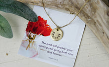 Load image into Gallery viewer, Protect Hand Stamped Scripture Necklace: Gold
