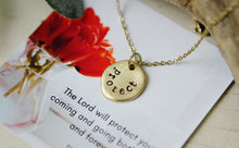 Load image into Gallery viewer, Protect Hand Stamped Scripture Necklace: Gold
